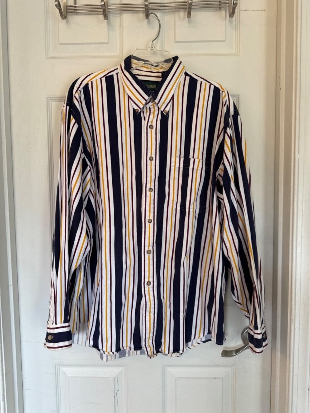 Vintage 90's Saddlebred Vertical Stripped Long Sleeve Button Down Shirt Men's XL